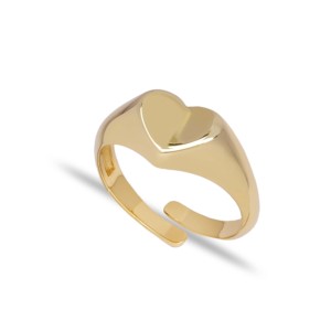 Trendy <b>Plain</b> Heart Design Adjustable <b>Ring</b> Turkish Handmade Wholesale 925 Silver Sterling Jewelry - Product Image 1