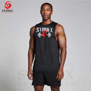 Nouveautés : Débardeurs de sport décontractés respirants à séchage rapide, grandes tailles, couleur personnalisée pour hommes, polyester/coton - Product Image 3