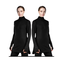 Ensemble Sport Décontracté pour Femme Musulmane : Tunique Longue et Pantalon, 100% Polyester Brodée, Tenue Modeste