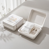 Vente directe usine – Boîte à anneaux en pulpe moulée blanche, compostable, avec bande de fixation pour bracelet, étui à bijoux – Fournisseur d'emballages