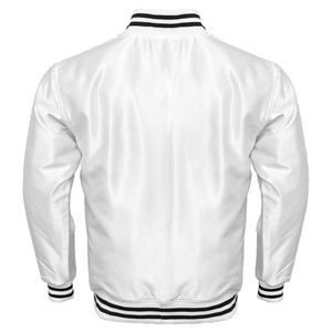 Veste de baseball Outwear Style décontracté Varsiti Veste pour hommes Full White Satin White Baseball Jacket pour homme - Product Image 2