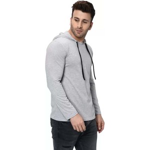 Camiseta de Manga Larga con Cuello Redondo de Algodón para Hombre, Sudadera con Bolsillo Tipo Canguro, Camiseta con Capucha de Manga Larga - Product Image 3