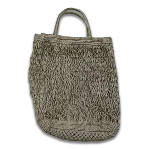 Sac fourre-tout pliable en coton et jute avec logo personnalisé Nouveau design Sac à main unisexe réutilisable avec doublure en toile Deux seaux imprimés pour cadeau de voyage - Product Image 1