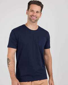 T-shirt de poche pour homme de qualité supérieure, tricot doux, toucher lisse, coupe confortable, port quotidien, extensible, léger, fluide, respirant, séchage rapide, 220g, uni - Product Image 1