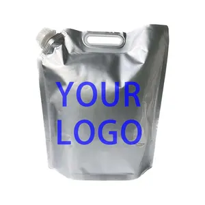 Papel de aluminio Caño de plástico Bolsas de embalaje de pie Bolsa de agua líquida Bolsas de leche Gris transparente