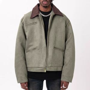 High Quality 100% Cotton Comfortable Custom Logo Design Cropped Casual <b>Work</b> Wear Canvas <b>Jacket</b> for <b>Men</b> - Product Image 1