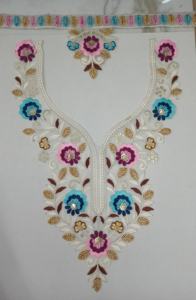 Col de cou brodé étincelant en filet avec séquence brillante pour les blouses indiennes saris et kurtis - Product Image 6