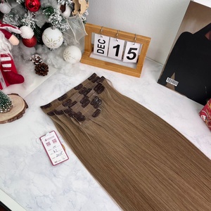 Extensiones de cabello Remy vietnamita # 6C de 24 pulgadas Premium Luxury Seamless Clip-In HD Lace Materia prima Cabello humano virgen de lujo - Product Image 1