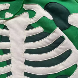 Qualité supérieure 400 grammes coton polaire basique goutte épaule Boxy Crop hommes sweats à capuche détresse broderie patchs sweats - Product Image 6