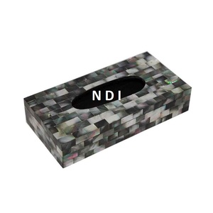 Boîte à mouchoirs en os incrusté, produit de qualité supérieure, forme personnalisée, boîte de rangement pour serviettes de qualité supérieure pour la vaisselle - Product Image 1