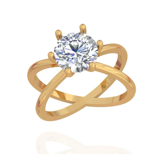 Bague de fiançailles sophistiquée en argent sterling Moissanite pour femme E Color 2 Ct Brilliant Cut VVS2 Clarity Fine Luxury Designer - Product Image 1