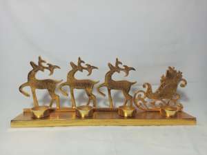 Porte-bougie chauffe-plat en métal doré gaufré, décoration de Noël, lanterne chauffe-plat, centre de table - Product Image 3