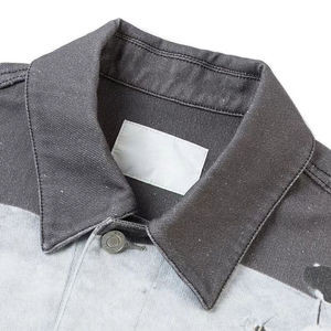 แจ็กเก็ตผ้ายีนส์สำหรับผู้ชายเสื้อสตรีทแวร์สไตล์วินเทจผ้าคอตตอนซัก100% อวกาศสำหรับฤดูใบไม้ผลิ - Product Image 5