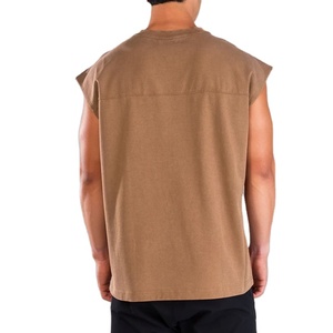 Sports Yoga Wear <b>Singlet</b> <b>Men</b> Gym Training Vintage Tank Top Loose Fit O-Neck Athletic Plus Size 220 Gsm Vest Breathable - Product Image 3