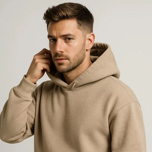 Sweatshirt à capuche unisexe en coton uni surdimensionné personnalisé pour l'hiver Sweatshirt à capuche unisexe Tissu doux et confortable de haute qualité - Product Image 1