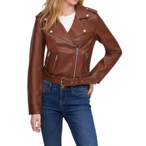 Meilleure vente de nouvelle veste en cuir chenille brodée de designs et de logo Oem veste en cuir véritable respirante pour femmes - Product Image 2