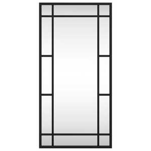 Miroir mural noir minimaliste cadre en fer rectangulaire montage vertical ou horizontal décor à la maison moderne - Product Image 1