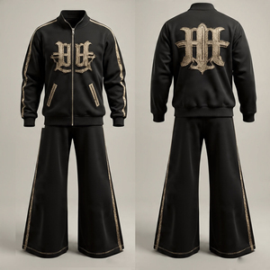 Nuevo mejor logotipo lavado con ácido Zip Hoodie Sweat Track Baggy Pant Set más vendido parche bordado 3D Full DTG Print Plus Size Winter - Product Image 1