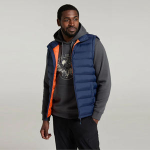 Gilet matelassé pour homme adulte personnalisé, couleur bleu marine, veste d'extérieur sans manches, fermeture éclair, vêtement décontracté, gilet matelassé avec poche - Product Image 5