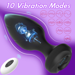 Vibromasseur anal rechargeable à 10 fréquences avec télécommande pour hommes et femmes - Product Image 2