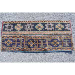 Tapis turc de grande surface Design patchwork vert bleu classique 1.6x3.5 pieds Laine Viscose Latex pour entrée couloir utilisation - Product Image 4