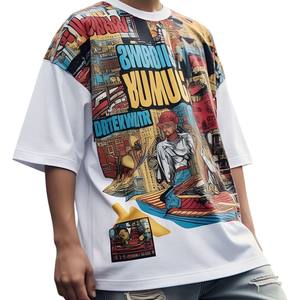 Custom Graphic T-shirt Oversized Heavyweight <b>Tshirt</b> Kornit DTG Big Logo DTG Print 100% cotton T-shirt for men loose fit - Product Image 1