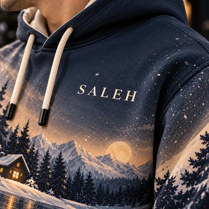 Christmas Inspired Custom Unisex Hoodies Winter Pullover Sweatshirt 100%Cotton Fleece Breathable OEM Clothing Manufacturer - Product Image 4