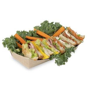 ถาดกระดาษคราฟท์สำหรับอาหารแบบขายส่ง สำหรับอาหารแบบนำกลับบ้าน  พร้อมโลโก้สั่งทำ - Product Image 1