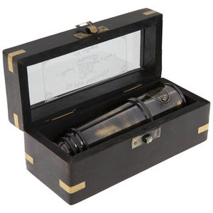 Télescope en laiton de vente avec boîte de conception d'ancre de bateau de Style nautique en bois accessoires luxueux télescope en gros avec Logo - Product Image 2