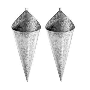 Maceta y maceta Artículos decorativos Montado en la pared Juego de 2 macetas de bolsillo galvanizadas de lujo para la decoración del hogar y el jardín - Product Image 3
