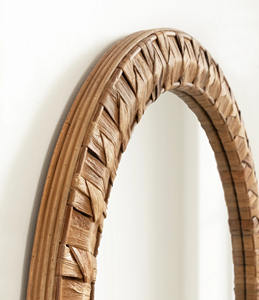 Espejo de Pared Redondo Moderno, Lujoso, Elegante, Minimalista y Contemporáneo, Hecho en Vietnam con Paja y Jacinto de Agua, 70 cm, Decoración del Hogar - Product Image 4
