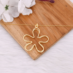 Collar de Diseño Floral Chapado en Oro de Latón de Alta Calidad, Collar de Cadena Hecho a Mano, Collar Minimalista, Regalo Perfecto para Ella - Product Image 3