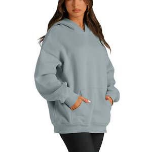 Venta al por mayor sudaderas con capucha de las mujeres de gran tamaño Drop-Shoulder Casual Ladies Gym recortada suelta transpirable Y2k pulóver con capucha para las mujeres - Product Image 1