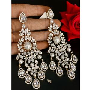 ต่างหูเพทายสีทองมีระดับคุณภาพดีที่สุดดูดีมีระดับทันสมัยหินโฆษณามองหางานปาร์ตี้งานแต่งงานฟังก์ชั่นสวมใส่คอลเลกชันสำหรับผู้หญิง - Product Image 1