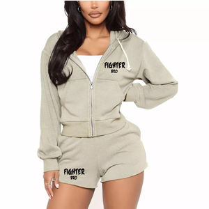 Women Drop <b>off</b> <b>Shoulder</b> <b>Sweatshirt</b> Cotton Custom logo Pullover Womens Quarter Zip Crop <b>Sweatshirt</b> - Product Image 2