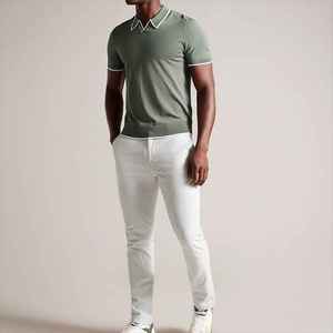 Camisas para Hombre de Alta Calidad con Logotipo Personalizado, Cuello Camisero, Manga Corta, Bolsillo, Antiarrugas, Diseño Casual con Patrón Jacquard - Product Image 2