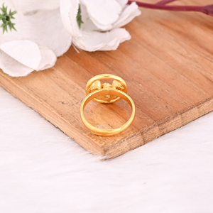 Solid 925 Sterling Silver Opalite Hydro Gemstone Yellow Gold Plated Handmade <b>Adjustable</b> <b>Ring</b> Designer Jewelry Gift For Her - Product Image 3