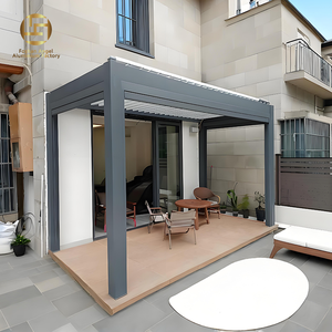 Vente chaude Moderne Extérieur <span class=keywords><strong>En</strong></span> Aluminium Jardin Pergola Gazebo Obturateur Conception Motorisé LED Éclairage <span class=keywords><strong>Piscine</strong></span> Pavillon Balcon - Product Image 3