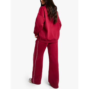 กางเกงวอร์มขายาวผ้าฝ้ายฟลีซทรงหลวมสไตล์ลำลองสำหรับผู้หญิง ขายส่ง - Product Image 2