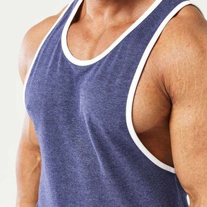 เสื้อกล้ามสำหรับผู้ชายเสื้อออกกำลังกายแบบถักสีพื้นระบายอากาศได้สำหรับยิมฟิตเนสยิมดีไซน์โลโก้ออกแบบได้ตามต้องการ - Product Image 2