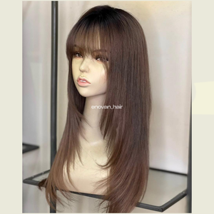 Perruque de cheveux vierges vietnamiens véritable technique slave humaine traitement russe texture droite brillante usine OEM marché d'exportation - Product Image 3