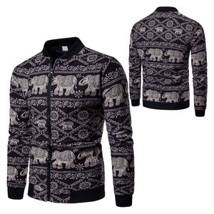 เสื้อแจ็กเก็ตเบสบอลของผู้ชายเสื้อแจ็คเก็ตผ้าซาตินเสื้อแจ็กเก็ตผ้าซาตินพิมพ์ลาย - Product Image 3