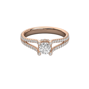 Bague pour femme en or 14 carats avec diamant solitaire de laboratoire, motif géométrique, pierre taillée, plaqué rhodium, certifiée IGI pour fiançailles et promesse - Product Image 6