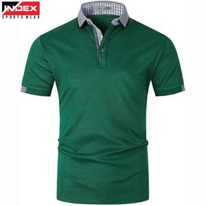 เสื้อผ้ากีฬา INDEX สำหรับผู้ชาย ทรงพอดีตัว ผ้าไม่เป็นขุย ระบายอากาศได้ดี แขนสั้น สีพื้น สไตล์ลำลอง สำหรับเสื้อเชิ้ต ผ้าโพลีเอสเตอร์/คอตตอน 180 กรัม ไซส์พลัส - Product Image 1