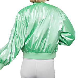 แจ็คเก็ตบอมเบอร์สำหรับผู้หญิงแจ็คเก็ตบอมเบอร์แขนยาวทรงเข้ารูปแฟชั่นมีกระเป๋าผ้าโพลีเอสเตอร์ออกแบบได้ตามต้องการ - Product Image 3