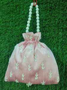 Mini bolso Potli de diseñador para mujer, bordado de perlas multicolor, cierre de cordón de alta calidad, regalo de fiesta de boda, moda india - Product Image 5
