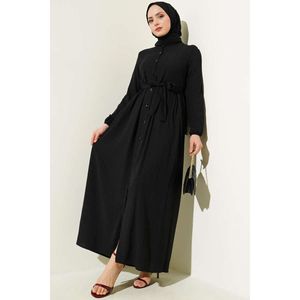 ชุดธรรมดาสีดำมีเข็มขัดติดกระดุม - Product Image 1