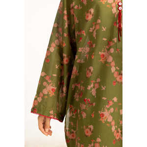 Conjunto de 2 Piezas para Mujer, Estampado Floral Verde, Talla XS, Largo por Encima de la Rodilla, Estilo Casual-Formal, Top y Shorts para Primavera/Verano - Product Image 2