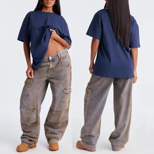 T-shirt unisexe en coton 100% respirant, à séchage rapide, écologique, de mode, en gros, taille plus, logo tricoté, décontracté, uni - Product Image 6