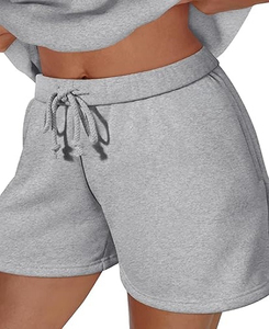 Ensemble short à capuche solide en polyester/coton avec logo personnalisé de qualité supérieure pour femmes, respirant, léger, nouveau design d'été - Product Image 5